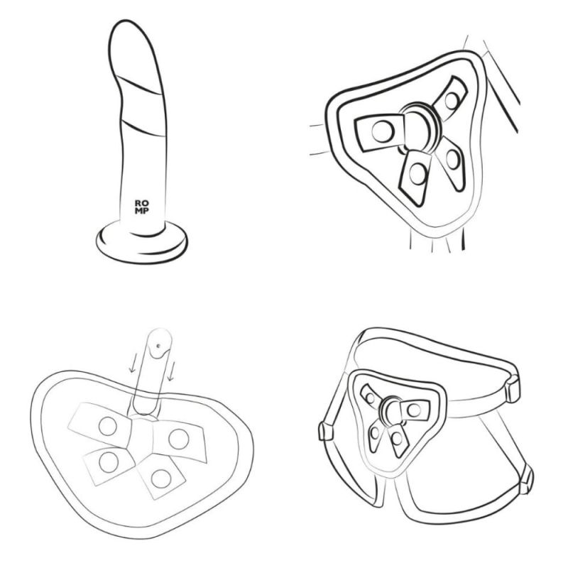 Насадка-фаллоимитатор для страпона ROMP Dizi цвет градиент: от красного до оранжевого вид 11