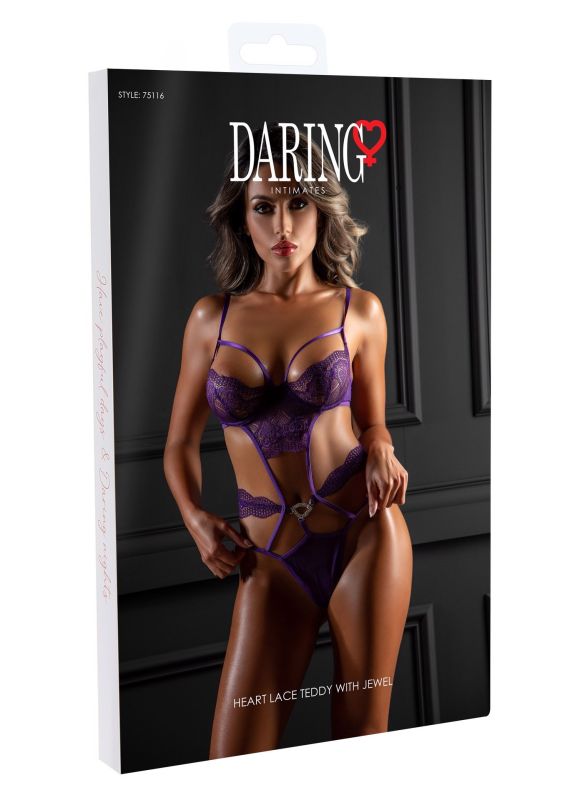 Ажурне боді Daring Intimates з декоративними стрепами, фіолетовий. вид 10