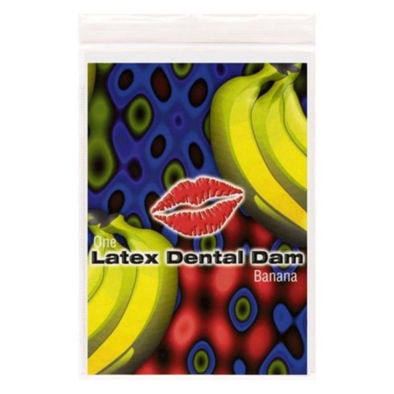 Салфетка латексная для орального секса Banana Latex Dental Dams c ароматом и вкусом банана вид 2