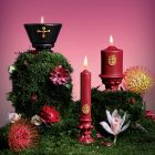 Низкотемпературная восковая свеча UPKO DREAMING of GARDEN, красная вид 5