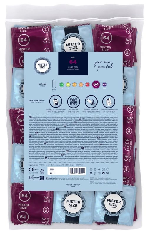 Презервативы ультратонкие латексные Mister Size 64 мм (цена за 1 шт.) вид 4