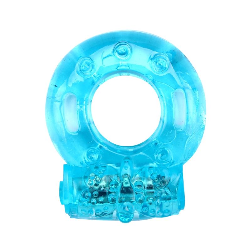 Эрекционное кольцо с вибропулей Chisa, голубое (цена за 1шт.) вид 4