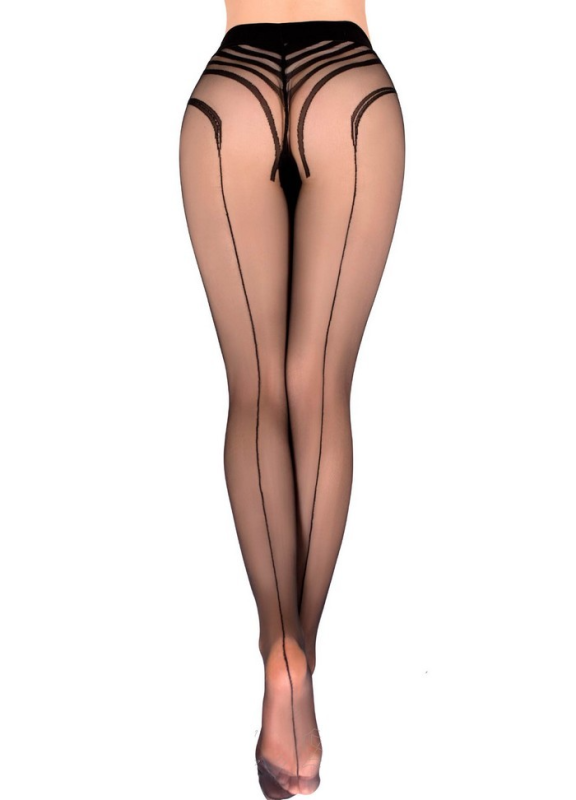 Колготки в смужку Ballerina´s Secret, чорні, S/M вид 3