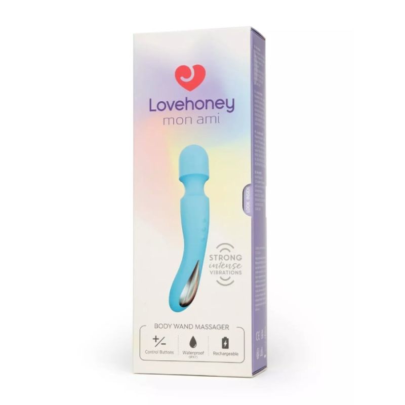 Вибратор-микрофон Lovehoney Mon Ami body для тела, голубой вид 6