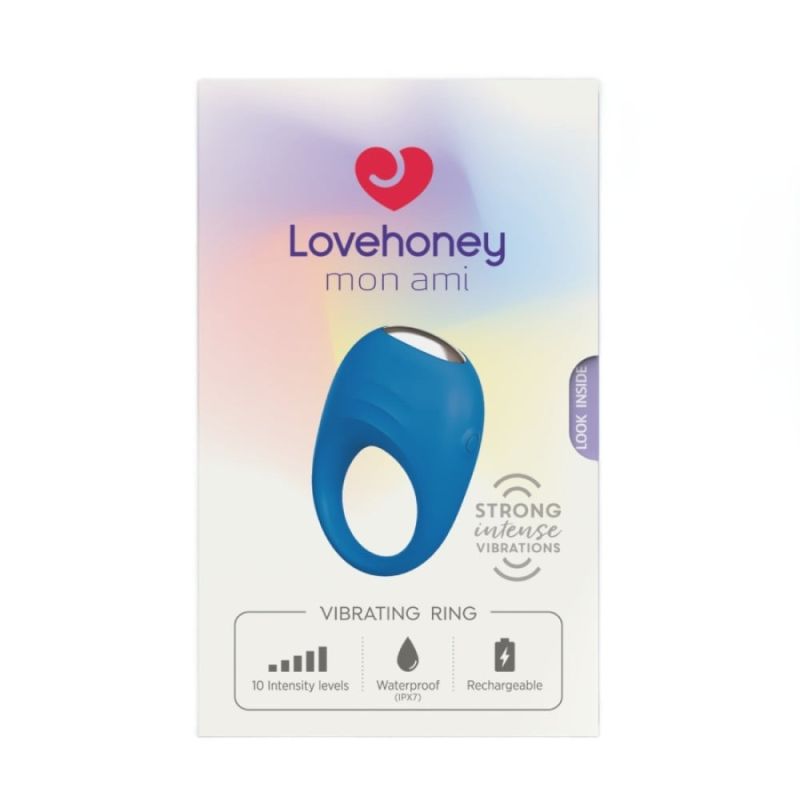 Ерекційне віброкільце Lovehoney Mon Ami, блакитне вид 9