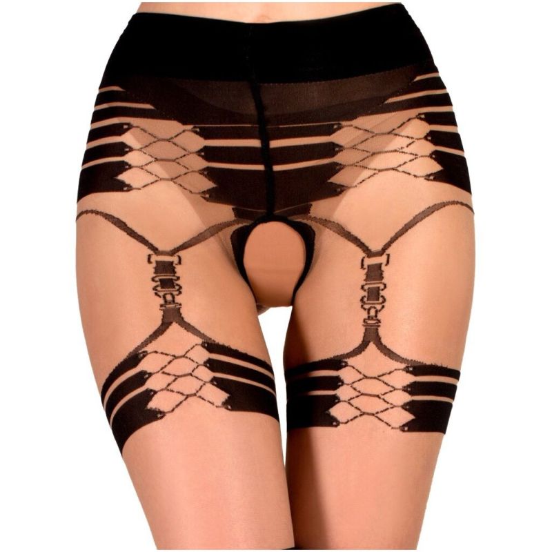 Колготи з відкритим доступом Ballerina's Secret BS104 (20/50 den) з візерунком, чорні, L/XL вид 6