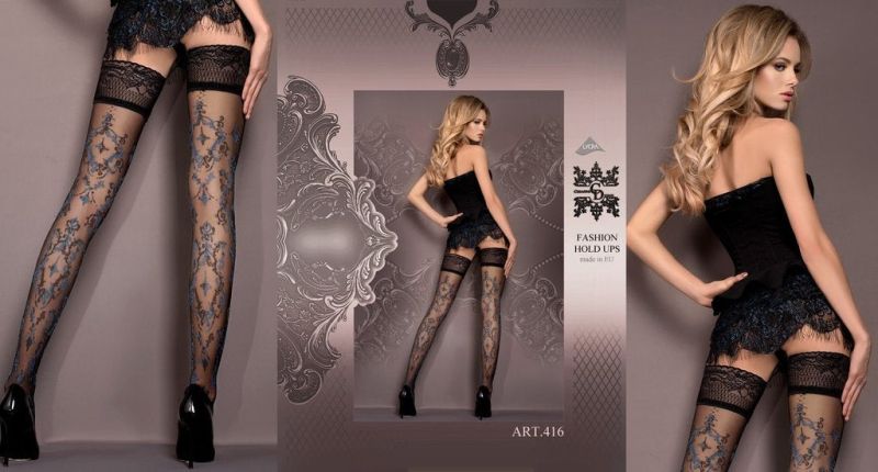 Панчохи чорні з фантазійними візерунками Ballerina's Secret 416 (20 den), L/XL вид 4