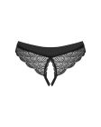 Трусики з відкритим доступом Obsessive Chemeris мереживні, чорні, XS/S вид 6