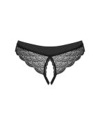 Трусики з відкритим доступом Obsessive Chemeris мереживні, чорні, XS/S