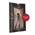 Чулки Ballerina's Secret с фантазийными узорами и кружевом на силиконовой основе, черные, L/XL вид 5