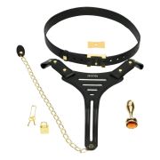 Пояс верности Lockink Sevanda Beg & Ask Chastity Pants с поводком и анальной пробкой, L