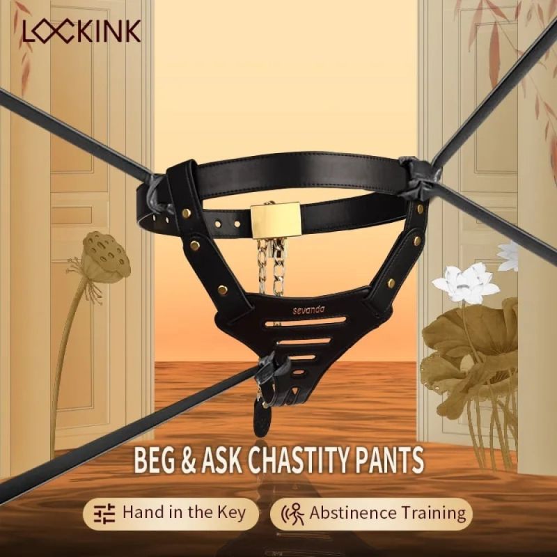Пояс вірності Lockink Sevanda Beg & Ask Chastity Pants з повідцем та анальною пробкою, L вид 11