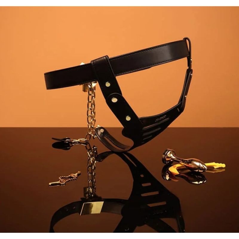 Пояс вірності Lockink Sevanda Beg & Ask Chastity Pants з повідцем та анальною пробкою, L вид 12