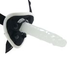 Страпон люминесцентный Whipsmart Glow in the Dark с 3 насадками, черный-белый вид 5