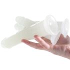 Страпон люмінесцентний Whipsmart Glow in the Dark із 3 насадками, чорний-білий вид 6