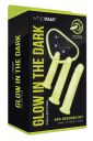 Страпон люминесцентный Whipsmart Glow in the Dark с 3 насадками, черный-белый