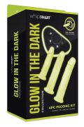 Страпон люмінесцентний Whipsmart Glow in the Dark із 3 насадками, чорний-білий