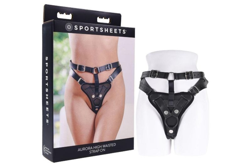 Трусики для страпонов Sportsheets Aurora High Waisted черные вид 2