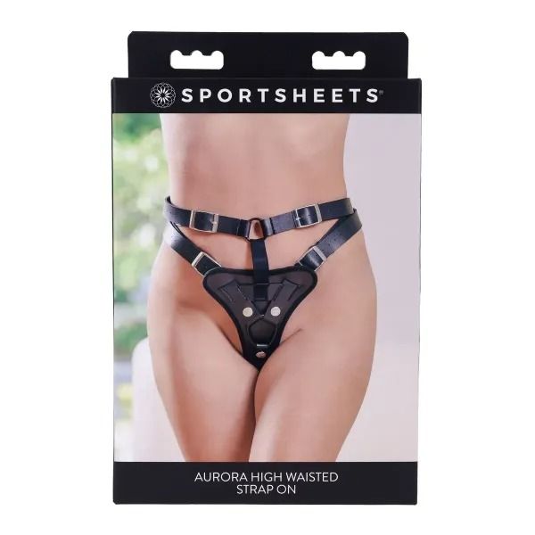 Трусики для страпонов Sportsheets Aurora High Waisted черные вид 5