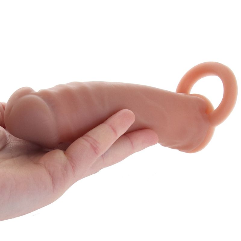Насадка реалистичная Size-Up удлиняющая пенис, бежевая вид 7