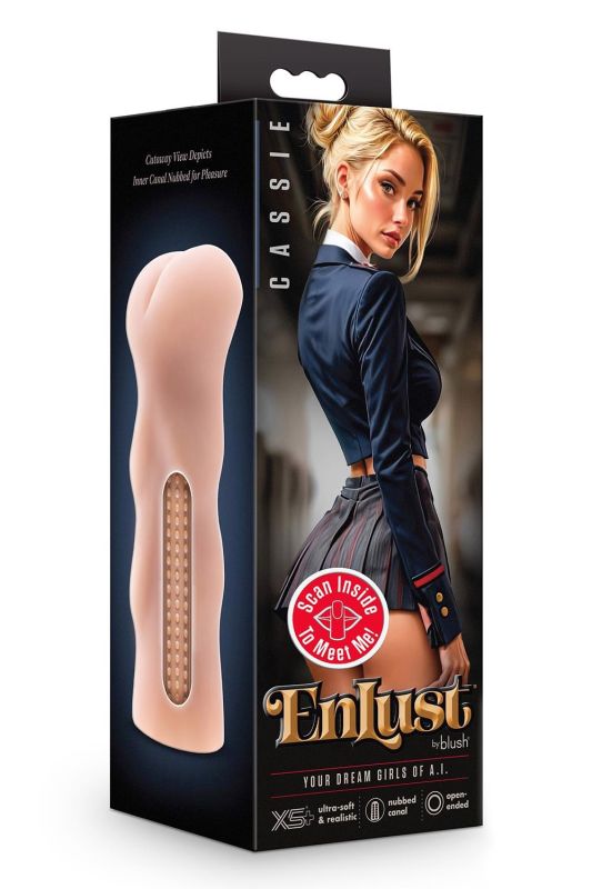 Мастурбатор Анус реалістичний Blush Enlust Cassie з вібрацією, бежевий вид 6