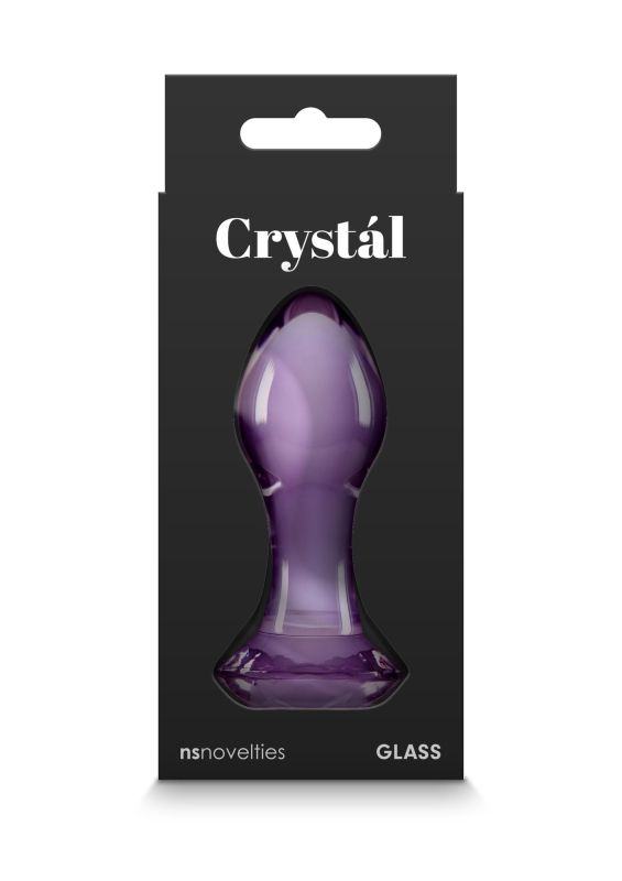 Анальная стеклянная пробка NS Novelties Crystal, фиолетовая вид 5
