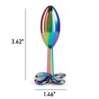 Анальная пробка металлическая NS Novelties Rear Assets Clover радужная вид 6