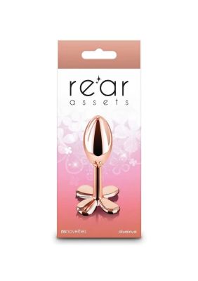 Анальна пробка металева NS Novelties Rear Assets Clover, золотий