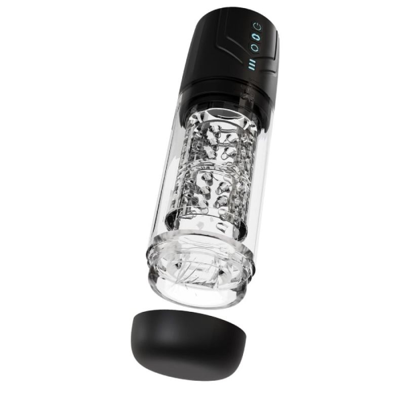 Мастурбатор Blush M For Men Whirlwind Pro з ротацією та всмоктуванням, прозорий вид 2