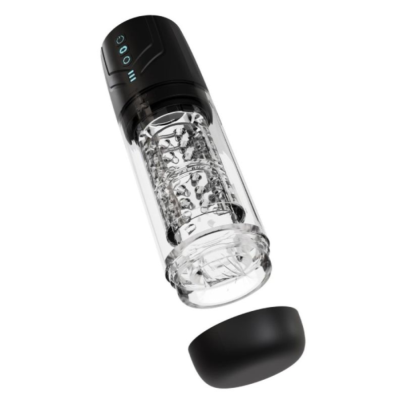 Мастурбатор Blush M For Men Whirlwind Pro з ротацією та всмоктуванням, прозорий вид 3