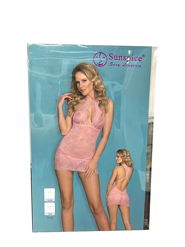 Комплект Sunspice сукня-бебідол сітка та стрінги, рожевий, L/XL вид 3