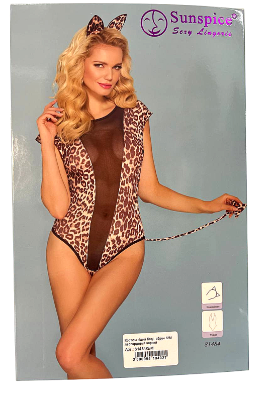 Ігровий костюм Леопарда Sunspice боді та обруч, S/M вид 4