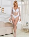 Комбинезон сетка со стразами Star Night и открытым доступом, белый, XS-M