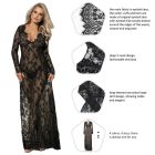 Пеньюар длинный кружевной Star Night и стринги, черный, XS/S вид 5