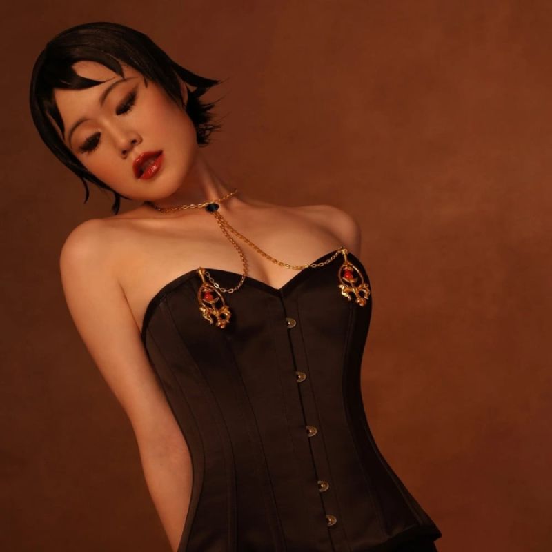 Затискачі для сосків UPKO Pulling Chain Nipple Clamps з ланцюжком-намиста, золотисті вид 4