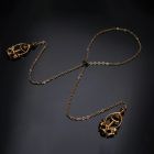 Затискачі для сосків UPKO Pulling Chain Nipple Clamps з ланцюжком-намиста, золотисті вид 9