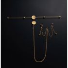 Затискачі для сосків з вібрацією UPKO Double Bar Vibration Nipple та кліторальний ланцюг, золотисті вид 6