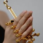 Металевий нашийник UPKO Migratory Bird із фіксатором для пальчиків рук, золотистий вид 7