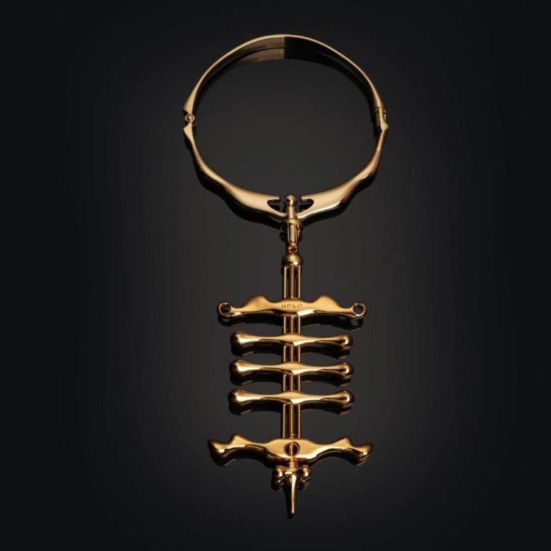 Металевий нашийник UPKO Migratory Bird із фіксатором для пальчиків рук, золотистий вид 10