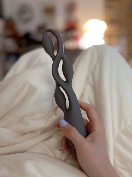 Импульсный вибратор с эффектом пульсации UPKO UEROS для трехмерной стимуляции, коричневый вид 6