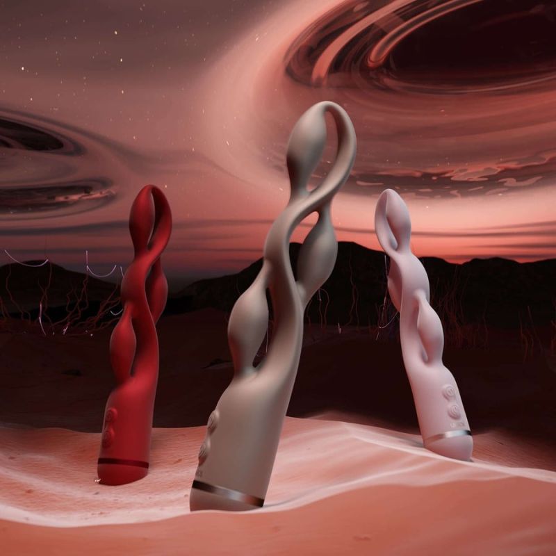 Імпульсний вібратор з ефектом пульсації UPKO UEROS для тривимірної стимуляції, коричневий вид 11