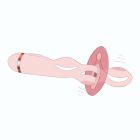 Импульсный вибратор с эффектом пульсации UPKO UEROS для трехмерной стимуляции, коричневый вид 16