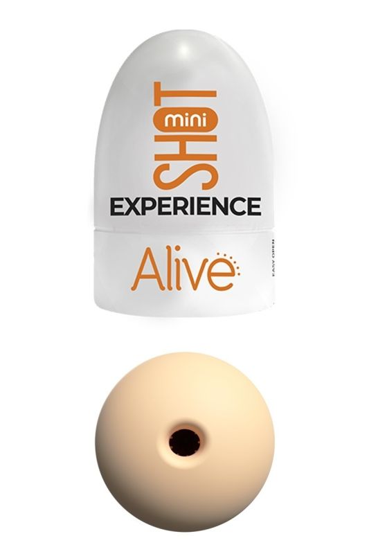 Кишеньковий мастурбатор Alive Mini Shot Experience бежевий вид 2