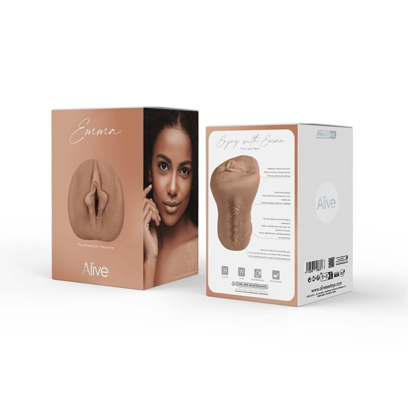 Мастурбатор вагіна Alive Emma реалістичний, коричневий, M вид 8