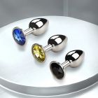 Анальна пробка Alive з блакитним каменем, металева, S вид 3