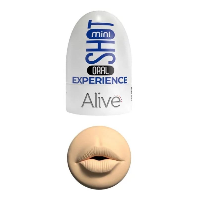 Кишеньковий мастурбатор Alive Mini Shot Oral Experience у вигляді рота вид 2