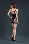Сукня-міні з вирізами Moonlight Lingerie Model 19 із сітки, чорна вид 3