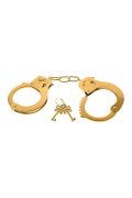 Наручники с ключиком и предохранительным рычагом Pipedream Fetish Fantasy Gold золотистого цвета