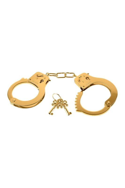 Наручники з ключиком та запобіжним важелем Pipedream Fetish Fantasy Gold золотистого кольору вид 4