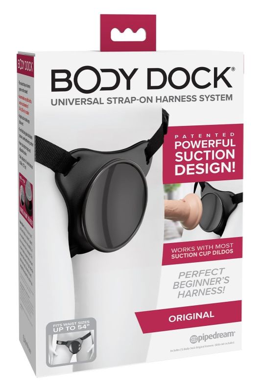 Трусики для страпона с присоской Pipedream Body Dock Original чёрные вид 2
